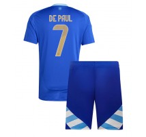 Argentyna Rodrigo De Paul #7 Koszulka Wyjazdowa dzieci Copa America 2024 Krótki Rękaw (+ krótkie spodenki)